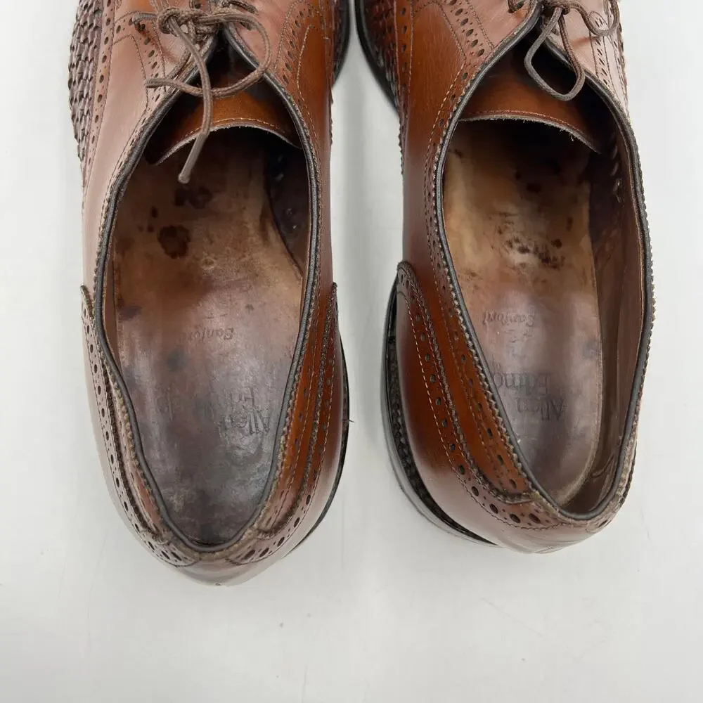 Allen Edmonds Sanford Leather Lace Ups In Oak Brown